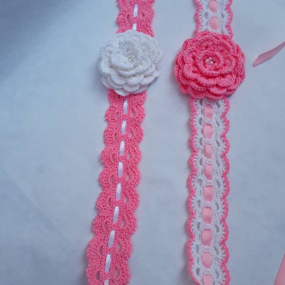 Beautiful Crochet adjustable baby/Toddler headband